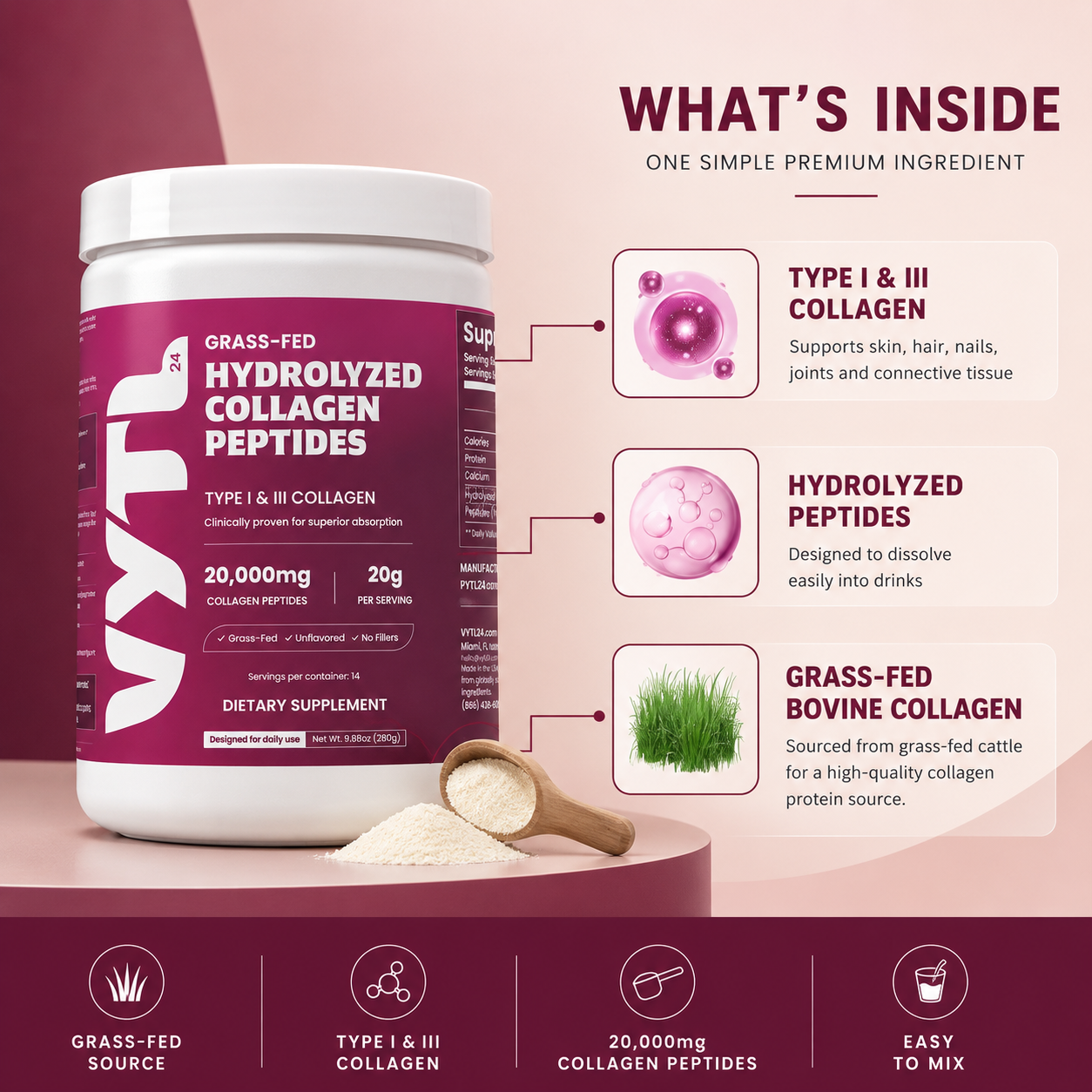Grass-Fed Hydrolyzed Collagen Peptides